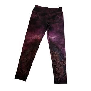 EUC Evolution & Creation leggings colorful purple w design sz S yoga activewear